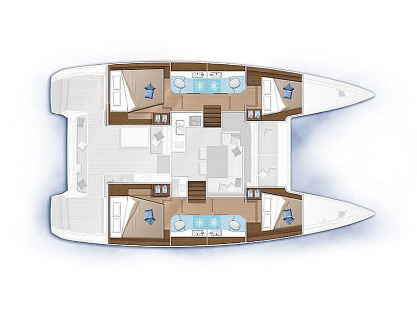 Lefkada Catamarán Cabina 4  8  literas 8  invitados 39 ft Número de anuncio: #13227 3