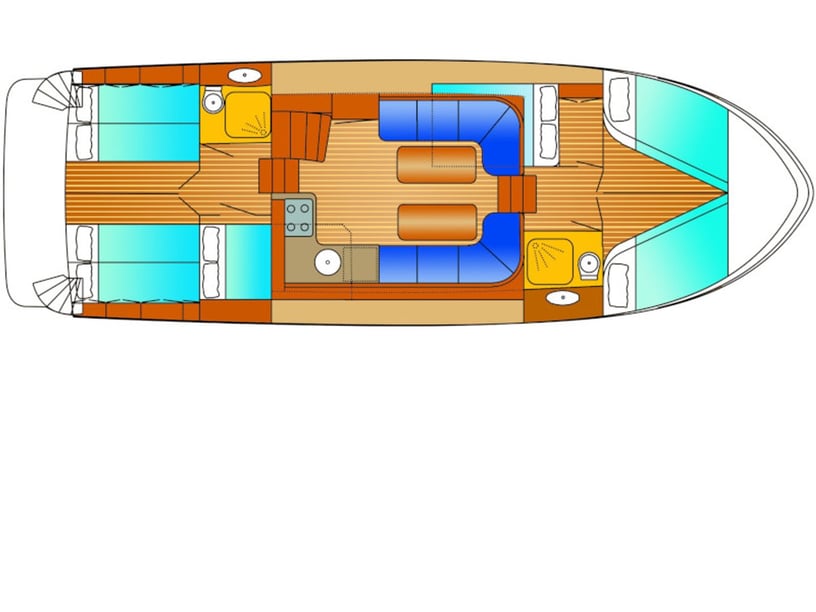 Drachten Motorboot 6 Kabine 12 Liegeplätze 12 Gäste 12.8 m Nummer des Inserats: #6192 5