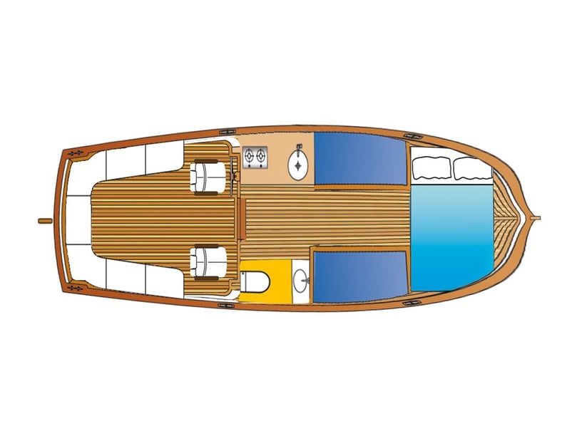 Drachten Motorboot 1 Kabine 4 Liegeplätze 4 Gäste 8.5 m Nummer des Inserats: #6209 4