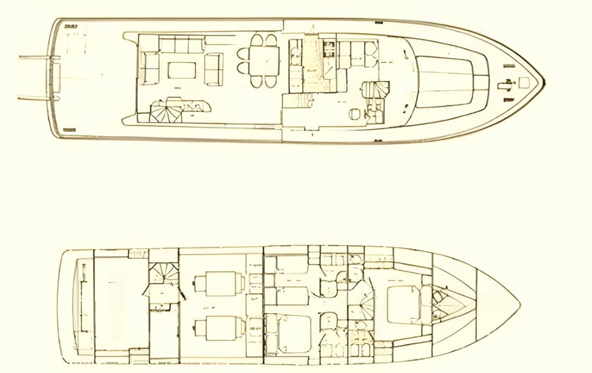 Portisco Yacht à moteur Cabine 3  Couchettes 6  Invités 6  23 m Numéro de l'annonce: #11074 2