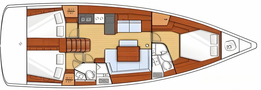 Rhodes Voilier Cabine 3  Couchettes 8  Invités 8  13.85 m Numéro de l'annonce: #11126 2