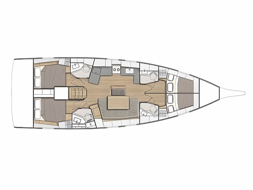Kos Voilier Cabine 4  Couchettes 10  Invités 10  13.65 m Numéro de l'annonce: #11127 2