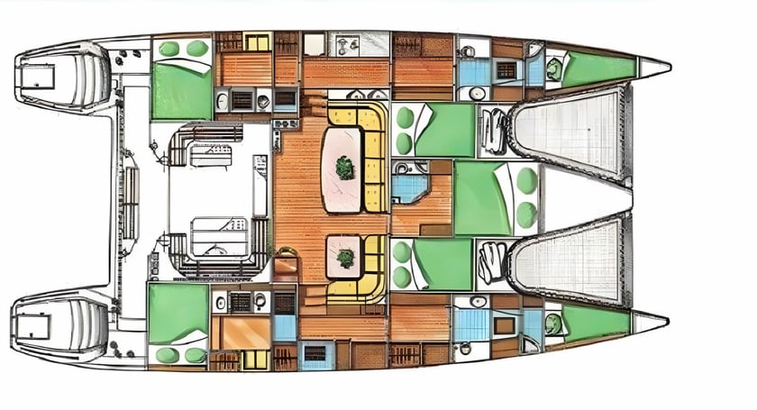 Santa Eulària des Riu Catamaran Cabine 5  Couchettes 10  Invités 10  15.7 m Numéro de l'annonce: #11199 2