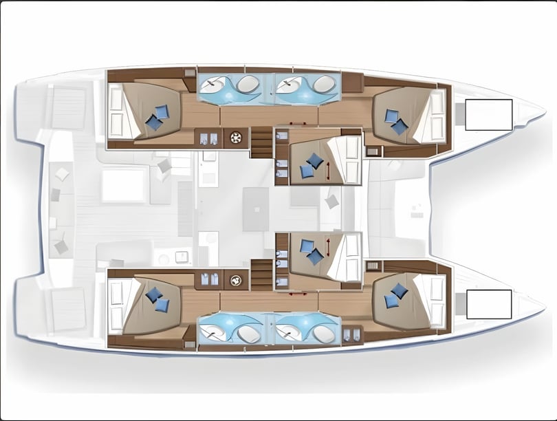 Trogir Catamaran 8 cabin 14 berths 14 guests 14.75 m Listing Number: #11305 2