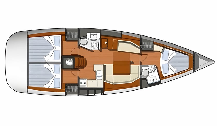 Lavrion Segelboot 3 Kabine 8 Liegeplätze 8 Gäste 12.85 m Nummer des Inserats: #11313 2