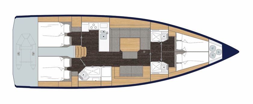 Nydri Zeilboot Cabine 4  10  slaapplaatsen 10  gasten 14.43 m Lijstnummer: #11349 2