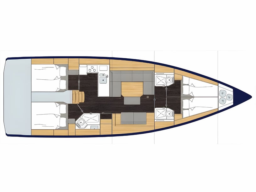 Skiathos Voilier Cabine 4  Couchettes 10  Invités 10  13.7 m Numéro de l'annonce: #11383 2