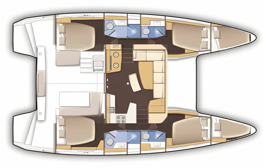 Trogir Catamarano cabina 6  cuccette 12  12  ospiti 12.8 m Numero dell'inserzione: #11423 2