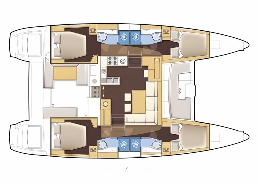 Skiathos Catamaran Cabine 4  Couchettes 10  Invités 10  12.8 m Numéro de l'annonce: #11438 2