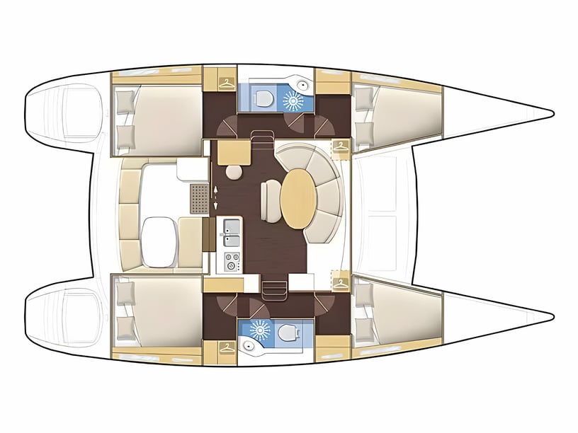 Paros Catamaran 6 cabin 10 berths 10 guests 11.55 m Listing Number: #1147 2