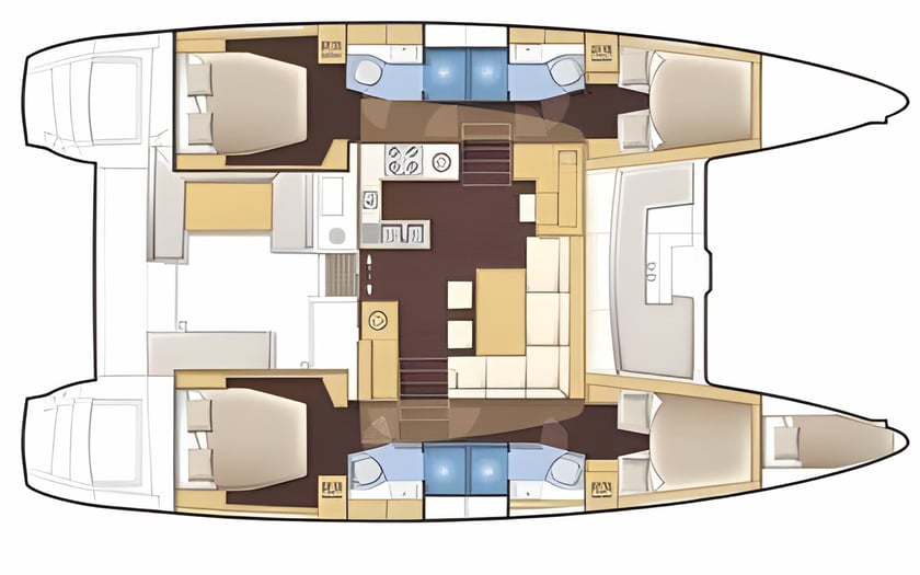 Palma de Mallorca Catamarán Cabina 4  8  literas 8  invitados 13.99 m Número de anuncio: #11531 2