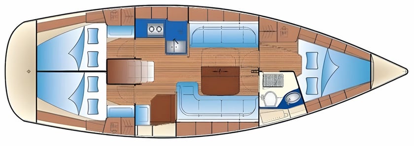 Punat Zeilboot Cabine 3  7  slaapplaatsen 7  gasten 11.35 m Lijstnummer: #11623 2