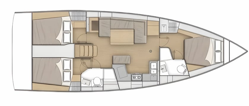 Primosten Segelboot 3 Kabine 8 Liegeplätze 8 Gäste 12.87 m Nummer des Inserats: #11625 2