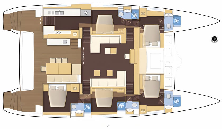 Salerne Catamaran Cabine 4  Couchettes 8  Invités 8  18.9 m Numéro de l'annonce: #11668 2