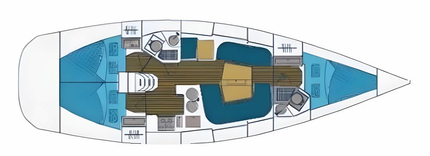 Genua Zeilboot Cabine 3  8  slaapplaatsen 8  gasten 11.9 m Lijstnummer: #11676 2