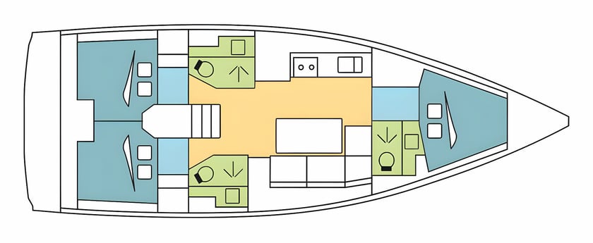 Lefkada Zeilboot Cabine 3  8  slaapplaatsen 8  gasten 12.02 m Lijstnummer: #11752 2