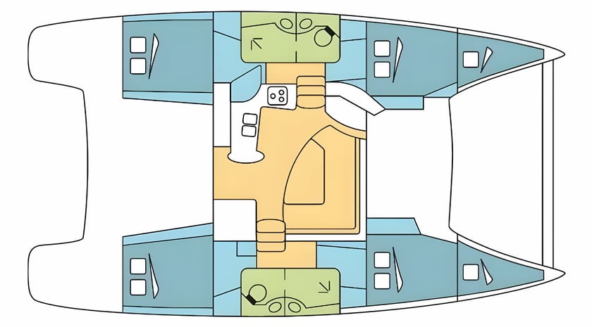 Rozen Catamaran Cabine 6  10  slaapplaatsen 10  gasten 11.88 m Lijstnummer: #11859 2