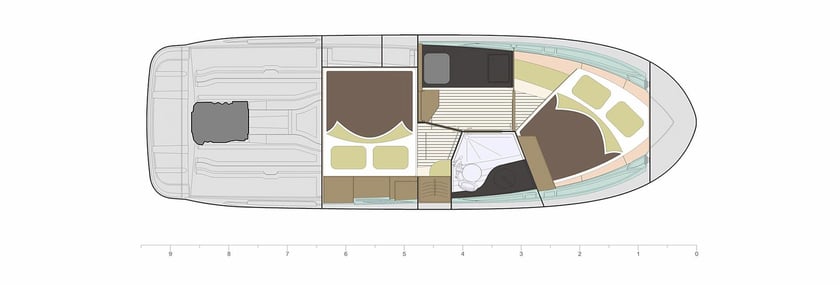 Paros Motoryacht 2 Kabine 4 Liegeplätze 9 Gäste 10 m Nummer des Inserats: #12045 2