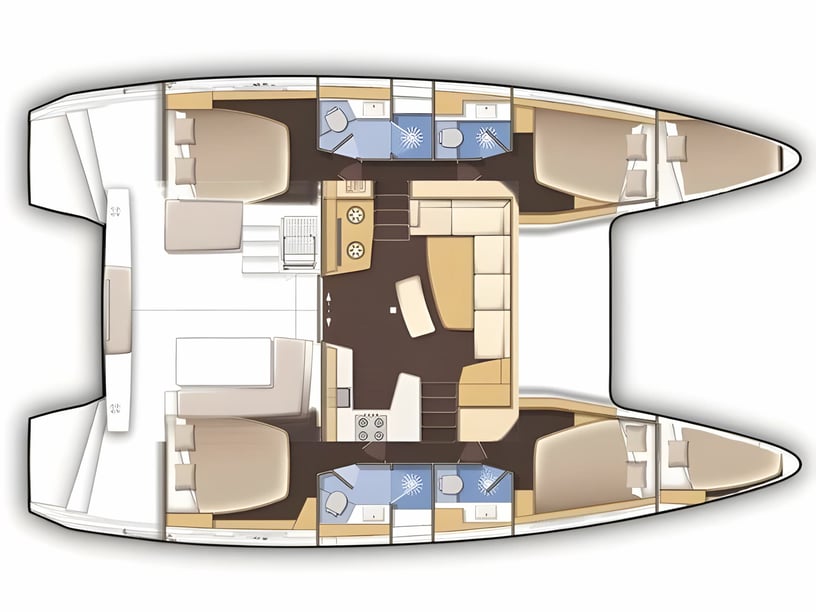 Lefkada Katamaran 6 Kabine 12 Liegeplätze 12 Gäste 12.8 m Nummer des Inserats: #1267 2