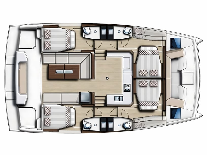 Porto Rotondo Catamaran 4 cabin 8 berths 8 guests 12.33 m Listing Number: #12679 2