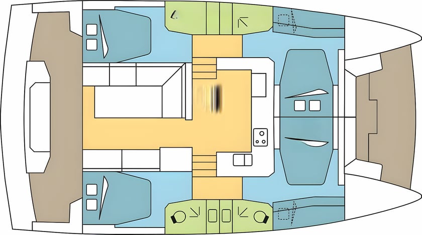 Porto Rotondo - Punta Asfodeli Catamarán Cabina 4  8  literas 8  invitados 12.33 m Número de anuncio: #12681 2