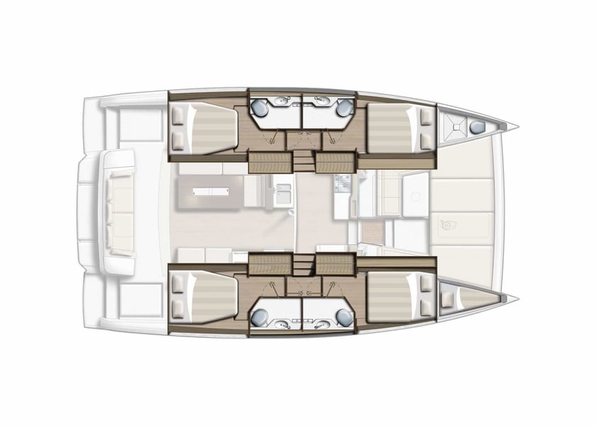 Porto Rotondo - Punta Asfodeli Catamarán Cabina 5  9  literas 9  invitados 12.8 m Número de anuncio: #12691 2