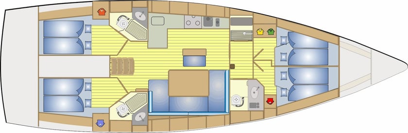 Athene Zeilboot Cabine 4  8  slaapplaatsen 8  gasten 14.4 m Lijstnummer: #13403 2