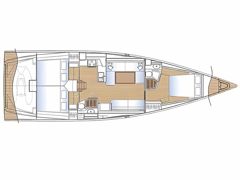 Palma de Mallorca Zeilboot Cabine 3  6  slaapplaatsen 6  gasten 14.35 m Lijstnummer: #13473 2