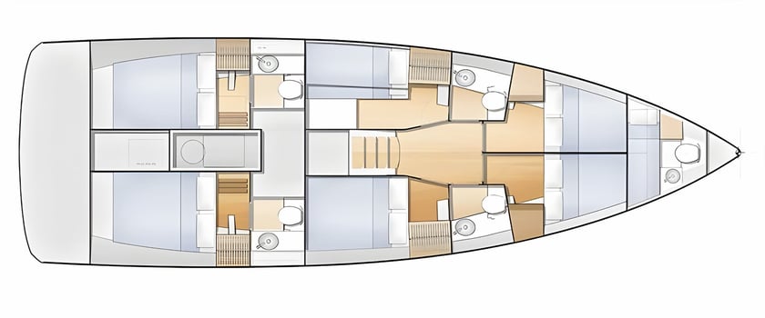 Nea Peramos - Attica Sailboat 6 cabin 12 berths 12 guests 14 m Listing Number: #13485 2