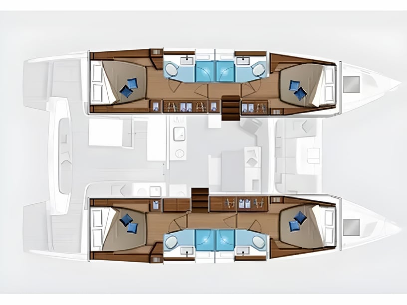 Split Catamaran 6 cabin 12 berths 12 guests 13.99 m Listing Number: #13526 2