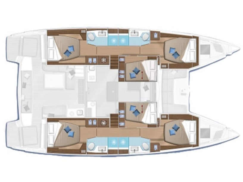 Atenas Catamarán Cabina 8  14  literas 14  invitados 14.75 m Número de anuncio: #13557 5