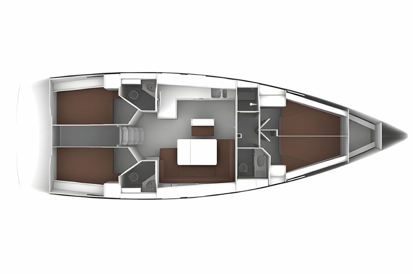 Portisco Sailboat 4 cabin 9 berths 9 guests 14.27 m Listing Number: #1356 2