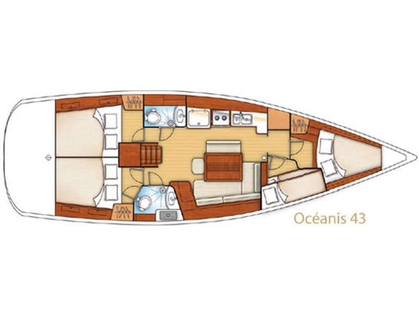Athene Zeilboot Cabine 4  10  slaapplaatsen 10  gasten 13.13 m Lijstnummer: #13632 5