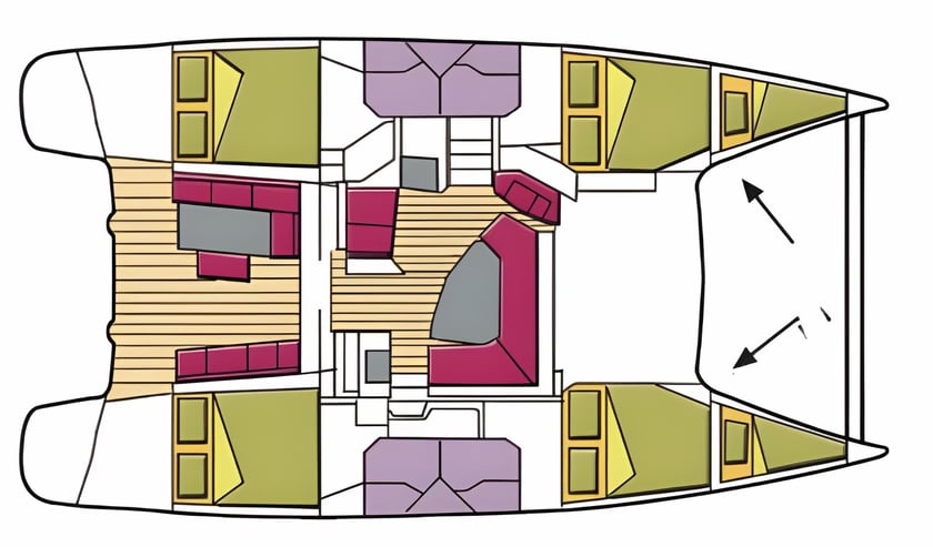 Portisco Catamarano cabina 4  cuccette 10  10  ospiti 13.25 m Numero dell'inserzione: #1364 2