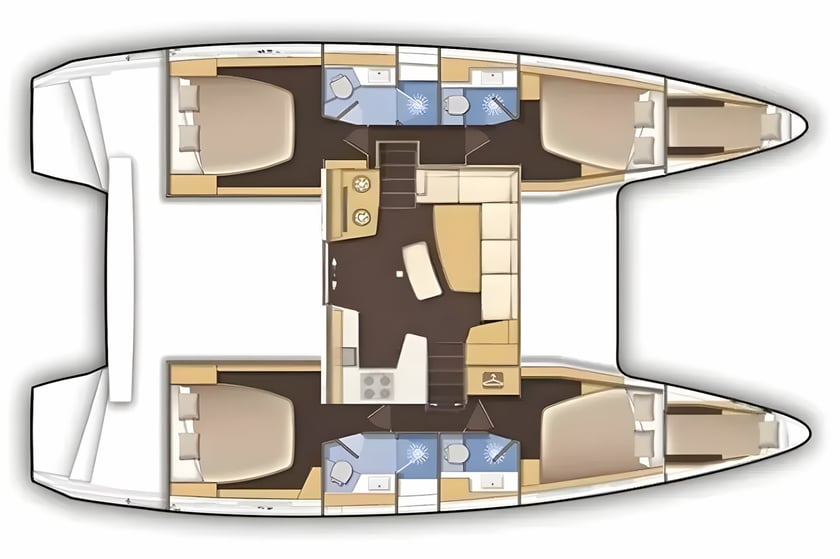 Tourlos Catamaran 4 cabin 10 berths 12 guests 12.8 m Listing Number: #13705 2