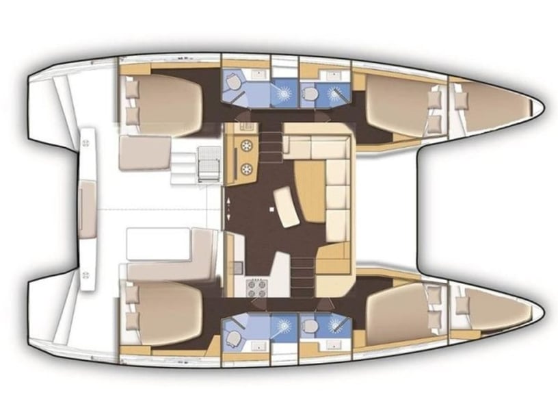 Paros Catamaran 6 cabin 10 berths 10 guests 12.94 m Listing Number: #13716 3