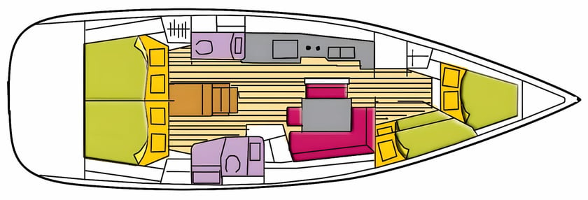 Castiglioncello Zeilboot Cabine 4  10  slaapplaatsen 10  gasten 14.09 m Lijstnummer: #1375 2