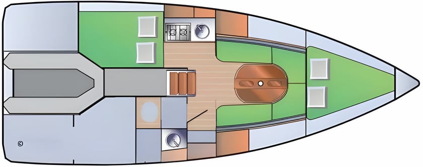 Arzon Zeilboot Cabine 2  6  slaapplaatsen 6  gasten 8.88 m Lijstnummer: #13786 2
