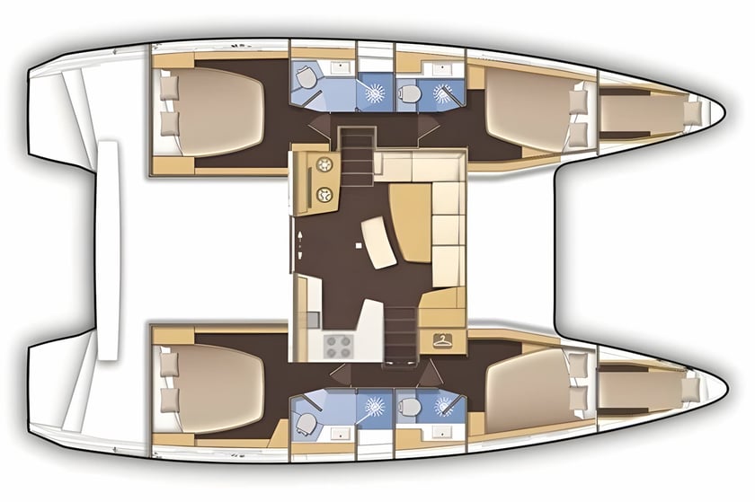 Trogir Catamaran 6 cabin 12 berths 12 guests 12.8 m Listing Number: #13821 2