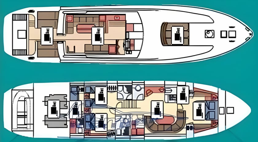 Syrakus  Motoryacht 3 Kabine 6 Liegeplätze 6 Gäste 23 m Nummer des Inserats: #13840 2