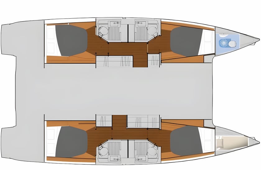 Cogolin Catamaran 4 cabin 8 berths 9 guests 12.58 m Listing Number: #13853 2