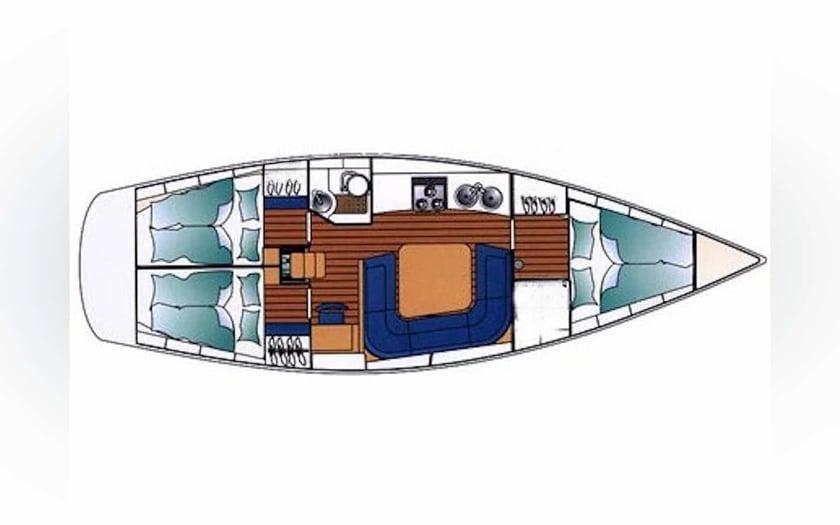 Milazzo Segelboot 3 Kabine 6 Liegeplätze 7 Gäste 12 m Nummer des Inserats: #13900 2