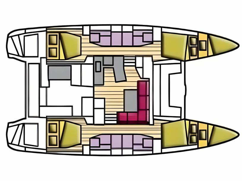 Saint-Georges Catamaran Cabine 4  Couchettes 10  Invités 10  12.8 m Numéro de l'annonce: #1392 2