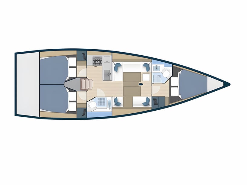 Castiglioncello Zeilboot Cabine 3  8  slaapplaatsen 8  gasten 12.5 m Lijstnummer: #13957 2