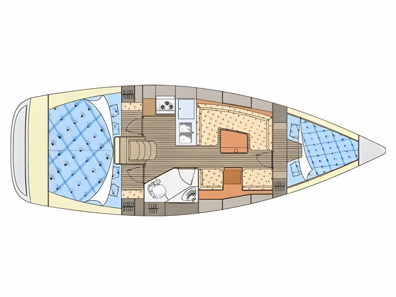 Jezera Zeilboot Cabine 3  8  slaapplaatsen 8  gasten 10.46 m Lijstnummer: #13971 2