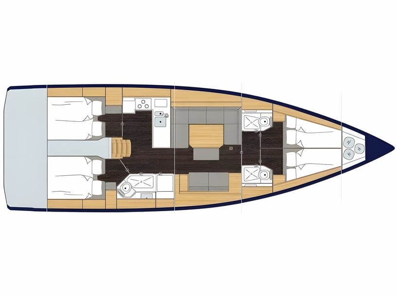 Tourlos Voilier Cabine 4  Couchettes 9  Invités 9  13.98 m Numéro de l'annonce: #13979 2