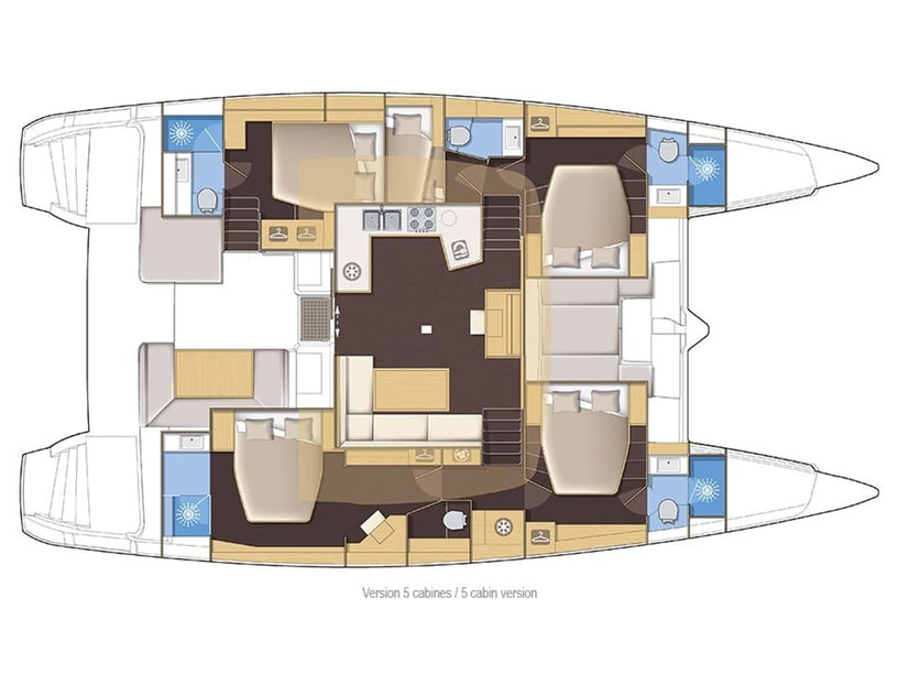 Cogolin Catamarán Cabina 4  10  literas 10  invitados 15.85 m Número de anuncio: #13981 4