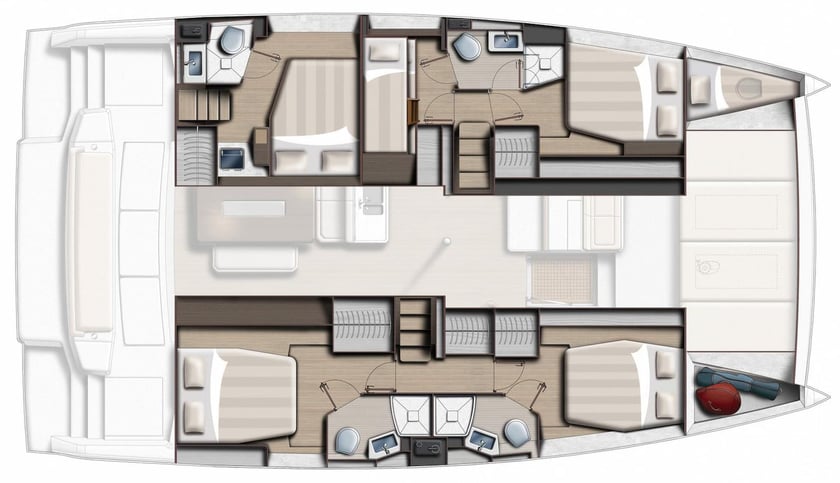 Porto Rotondo - Punta Asfodeli Catamarán Cabina 6  11  literas 11  invitados 14.32 m Número de anuncio: #14007 2