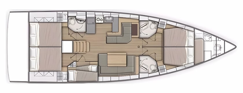 Athene Zeilboot Cabine 6  12  slaapplaatsen 12  gasten 15.94 m Lijstnummer: #14026 2