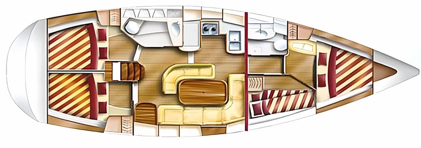 Nydri Zeilboot Cabine 4  10  slaapplaatsen 10  gasten 13.05 m Lijstnummer: #14054 2